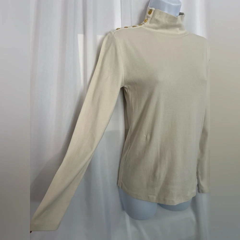 J.Crew Elegant Cream Turtleneck Top (791)